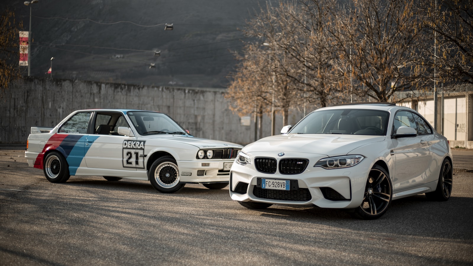 A BMW M3 GTR E46 racing livery, photographed at a track event